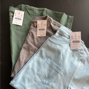 Crewcuts Trio of Tees in Green, Gray, and Blue